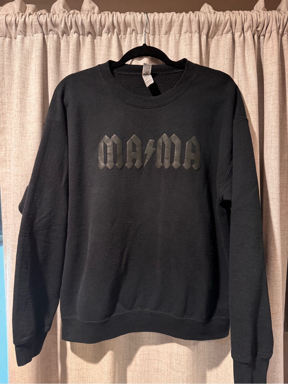Black MAMA Logo Crewneck Sweatshirt - Gildan Large